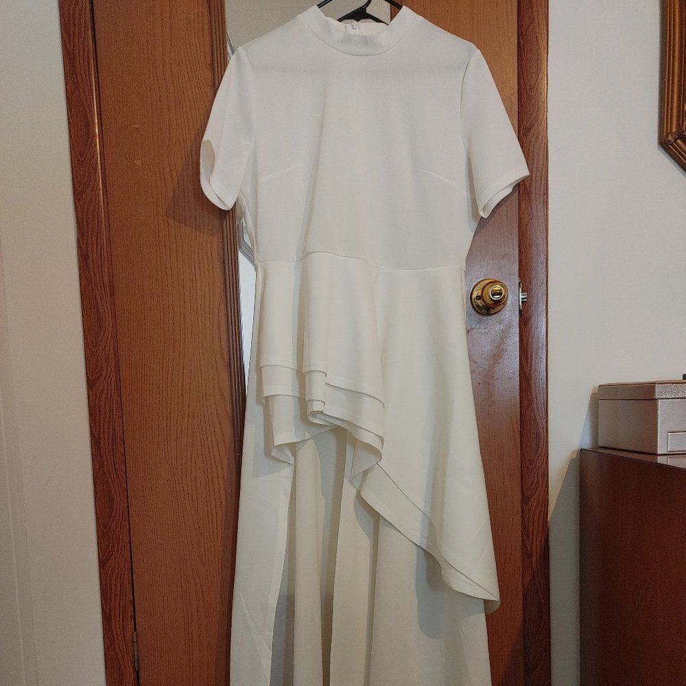 All White High Low Dress/Top